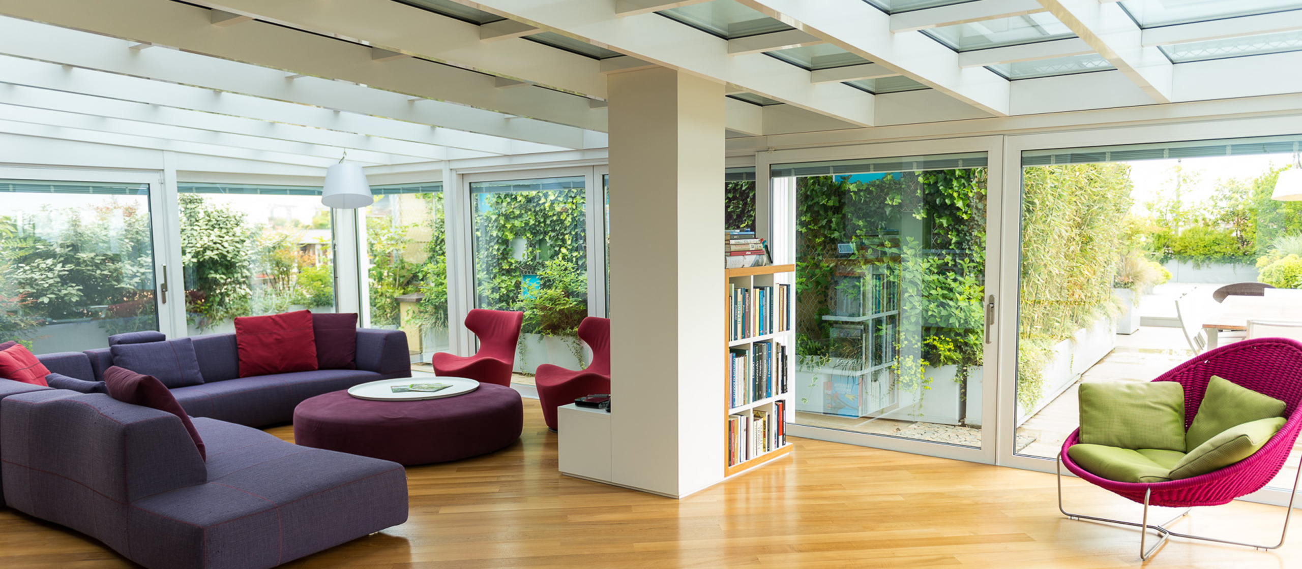 veranda di design ad alto isolamento termico posata a milano da Aluser schuco milano